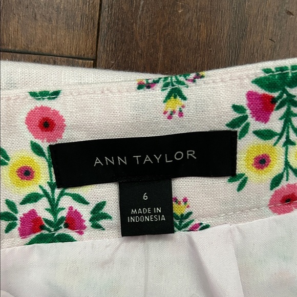 Ann Taylor Linen Blend Light Pink Floral A-Line Skirt, Size 6, NWT - Picture 9 of 11